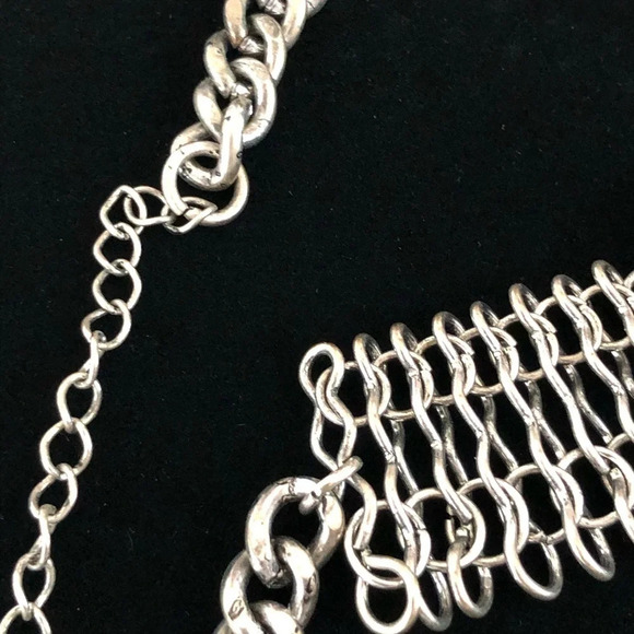 Silver tone faux turquoise multi chain necklace - Picture 5 of 7